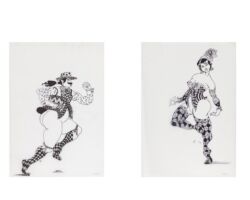 Exhibiting themselves, building signs they wear when ready, demolishing business logics. Someone occasionally emerges, but we don’t know where, when and how much. Many get lost in their signals to the point of losing themselves. However, it would be a problem if they wouldn’t exist: no creativity, no happiness.<br>
2016
Pen, pencil 20 x 30 cm